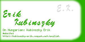 erik kubinszky business card